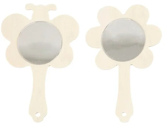 Creativ Company Dekoriere deinen Holz-Handspiegel 2 Stk.